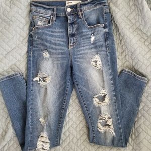 Ultra High-Rise Ripped Jeans